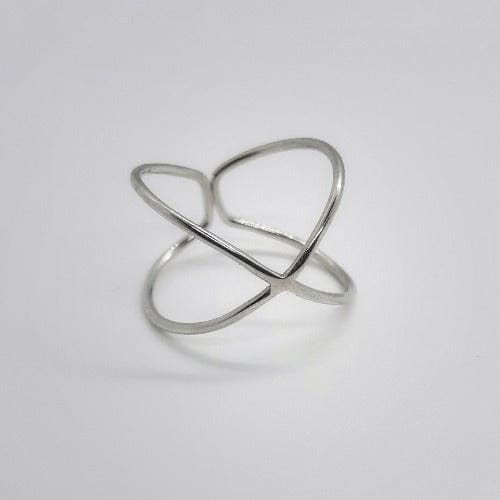 Minimalistischer X Ring Silber Ringe KOOMPLIMENTS