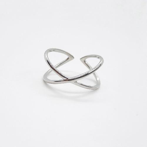 Minimalistischer X Ring Silber - Medium Ringe KOOMPLIMENTS
