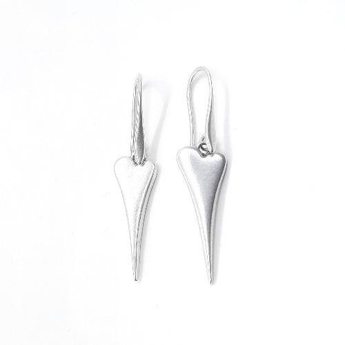 Moderne Silber Ohrringe Langes Herz - Long Heart Ohrringe KOOMPLIMENTS