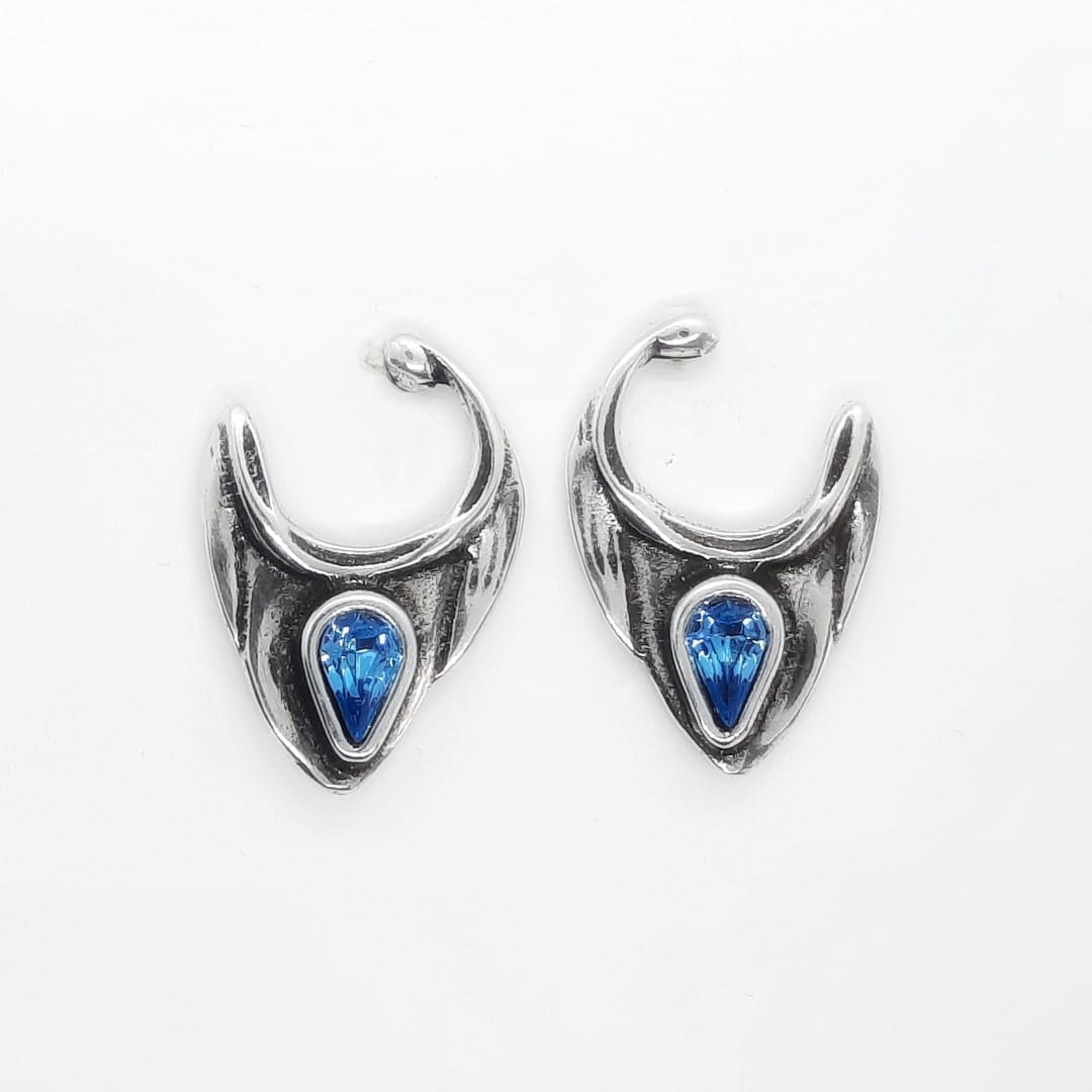 Moderne Silber Ohrstecker - Ice Blue Ohrstecker KOOMPLIMENTS