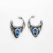 Moderne Silber Ohrstecker - Ice Blue Ohrstecker KOOMPLIMENTS