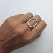 Moderner Ring ovaler Kreis Silber - Cosmos Ringe KOOMPLIMENTS