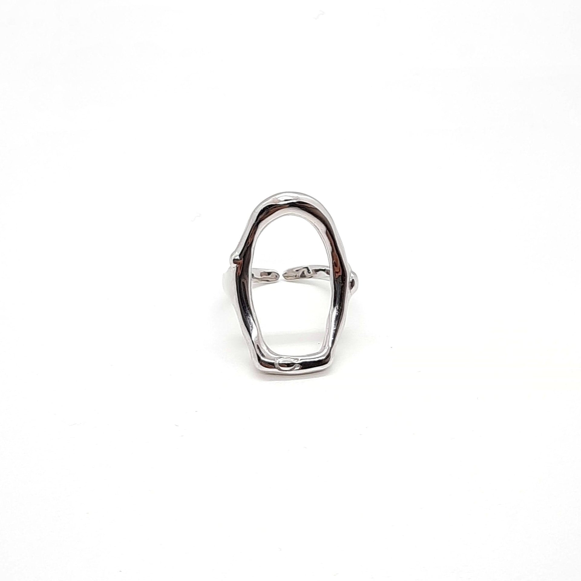 Moderner Ring ovaler Kreis Silber - Cosmos Ringe KOOMPLIMENTS