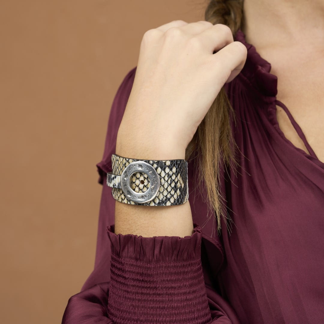 Modernes Damen Armband Schlangen Leder - TEXAS Armband KOOMPLIMENTS 