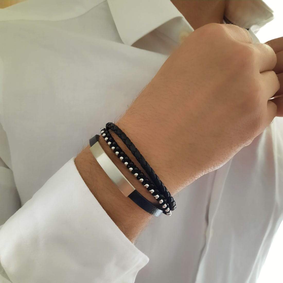 Modernes Herren Armband - Trio Armband Herren KOOMPLIMENTS