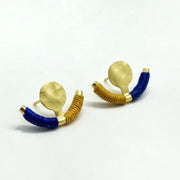 Nachhaltige Ohrringe Gold - TOTA Ohrringe KOOMPLIMENTS Blau + kadmiumgelb 