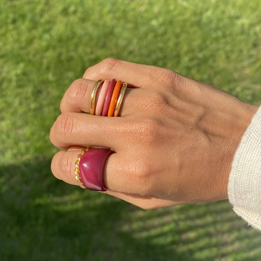 Nachhaltiger Schmuck Ring SET Tagua - Selene Ringe KOOMPLIMENTS