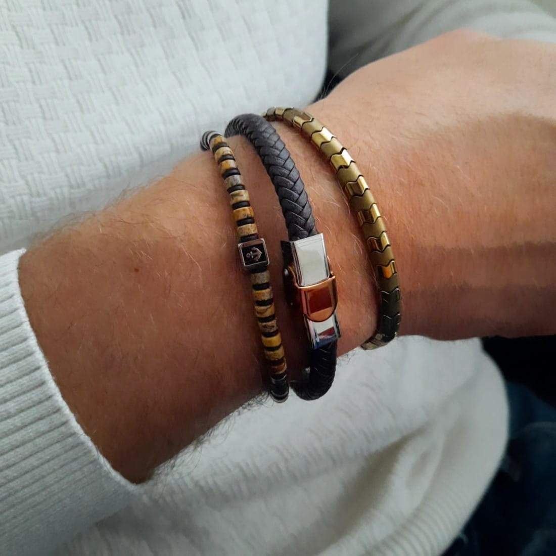 Naturstein Perlen Armband Herren - Aventura Armband Herren KOOMPLIMENTS