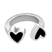 Offener Silber Ring mit Herzen - GEGENPOLE Ringe KOOMPLIMENTS