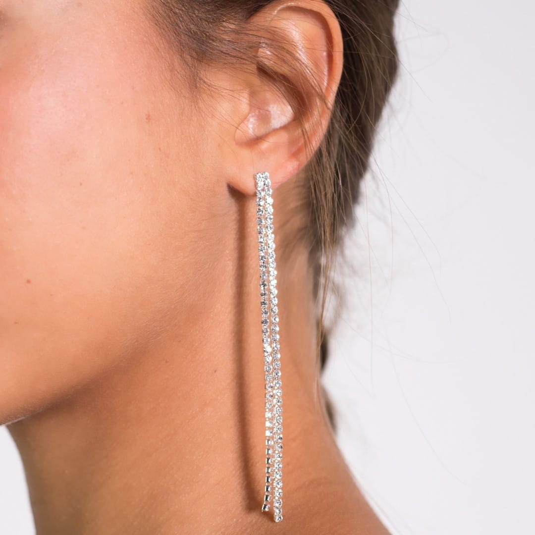 Ohrhänger aus Edelstahl mit Zirkonen Ohrringe KOOMPLIMENTS