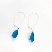 Ohrringe aus Silberfaden mit blaugrüner Träne - Ägäis Ohrringe KOOMPLIMENTS