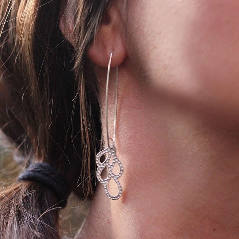 Ohrringe mit Anhänger aus Sterlingsilber - SPITZE Ohrringe KOOMPLIMENTS