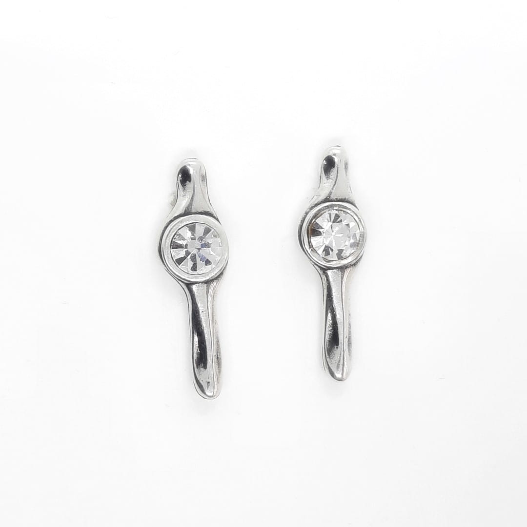 Ohrringe mit Diamantfarbe Swarovski-Stein - Kleiner Baumstamm Ohrringe KOOMPLIMENTS