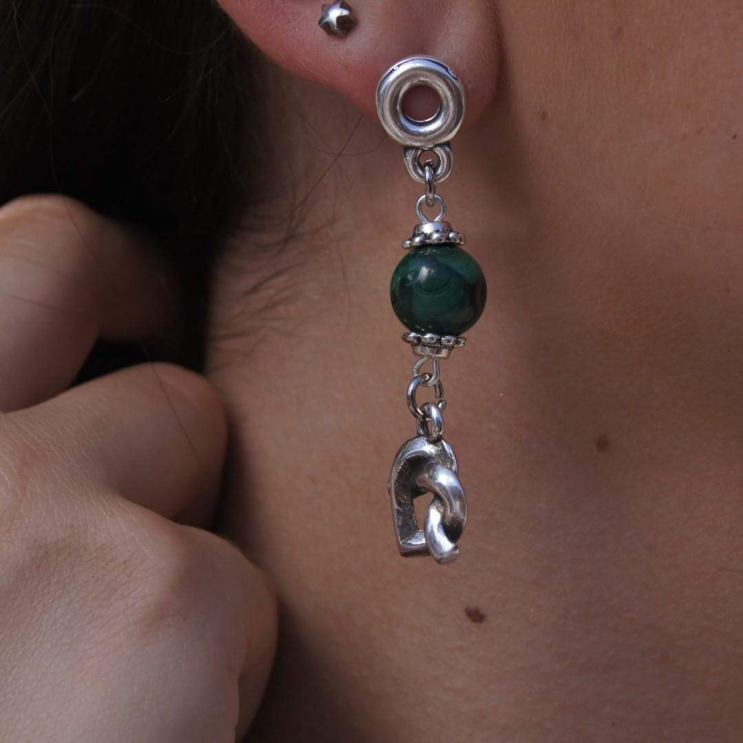 Ohrringe mit Malachit und Herz - Heart of the desert Ohrringe KOOMPLIMENTS