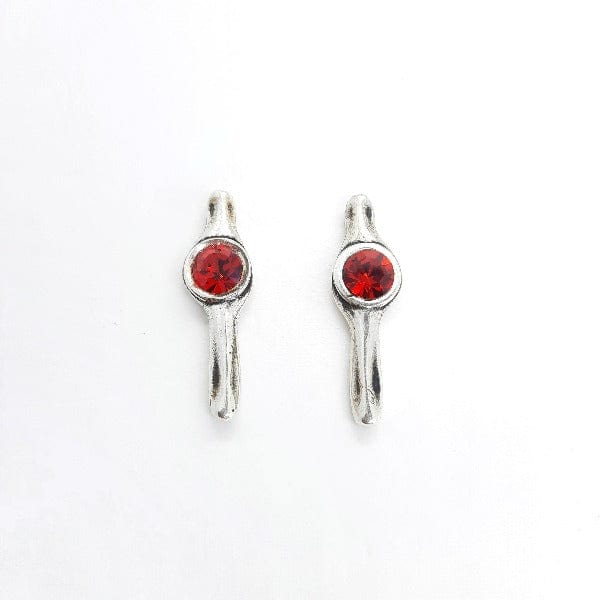 Ohrringe mit rotem Swarovski-Stein - Kleiner Baumstamm Ohrringe KOOMPLIMENTS