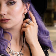 Ohrringe mit schwarzem Swarovski-Stein - Kleiner Baumstamm Schwarz Ohrringe KOOMPLIMENTS