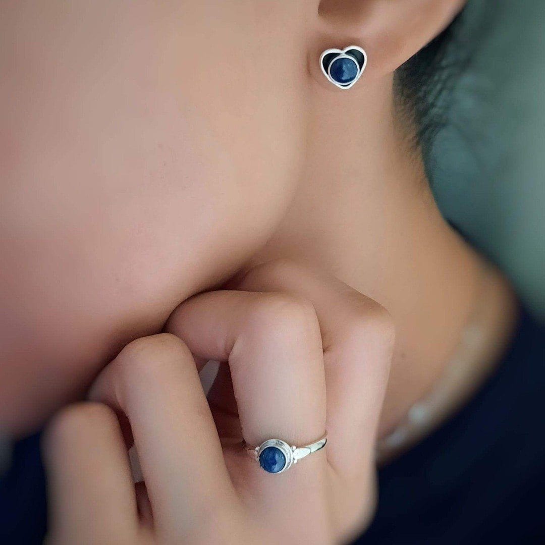 Ohrstecker aus Silber mit Naturstein Lapislazuli Ohrringe KOOMPLIMENTS