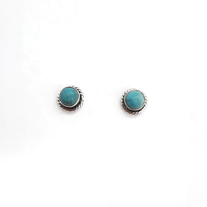 Clous d'oreilles en argent avec pierre turquoise - Prana
