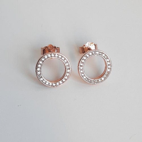 Ohrstecker Kreis mit Zirkonia aus 925 Sterlingsilber - Circle Ohrringe KOOMPLIMENTS