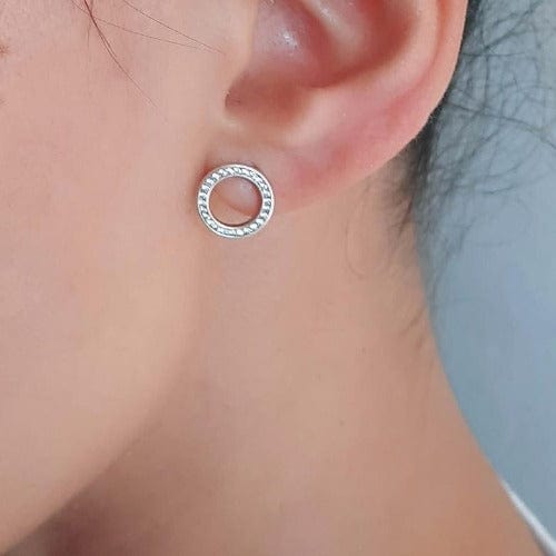 Ohrstecker Kreis mit Zirkonia aus 925 Sterlingsilber - Circle Ohrringe KOOMPLIMENTS