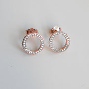 Ohrstecker Kreise Groß aus Silber 925 - Circle Ohrringe KOOMPLIMENTS Gold Pink