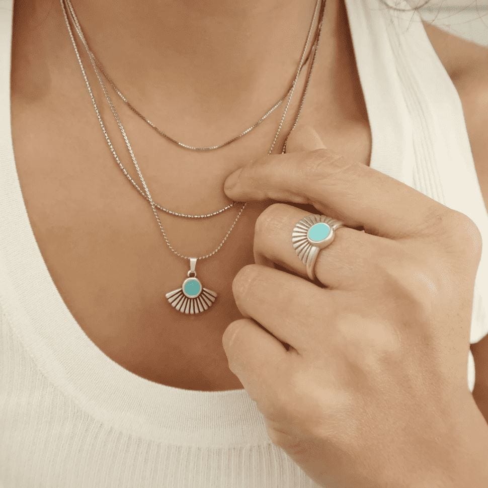 Ohrstecker mit Sonnenstrahl - Türkis Ohrstecker KOOMPLIMENTS