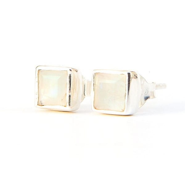 Ohrstecker Raute mit Mondstein - Himmlischer Regenbogen Ohrstecker KOOMPLIMENTS
