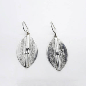 Boucles d'oreilles touareg originales en argent - bouclier