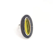 Ovales Ring mit gelbem Kristall MARQUIS Ringe KOOMPLIMENTS
