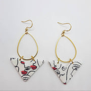 Polymer Ton Schmuck Ohrringe - Dreieck Rote Lippen Ohrringe KOOMPLIMENTS