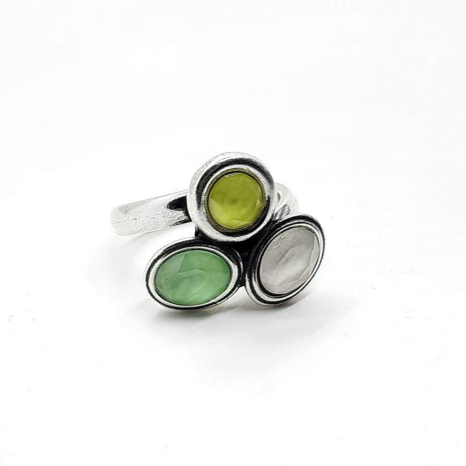 Ring 3 Swarovski Steine - Bunte Blume Ringe KOOMPLIMENTS