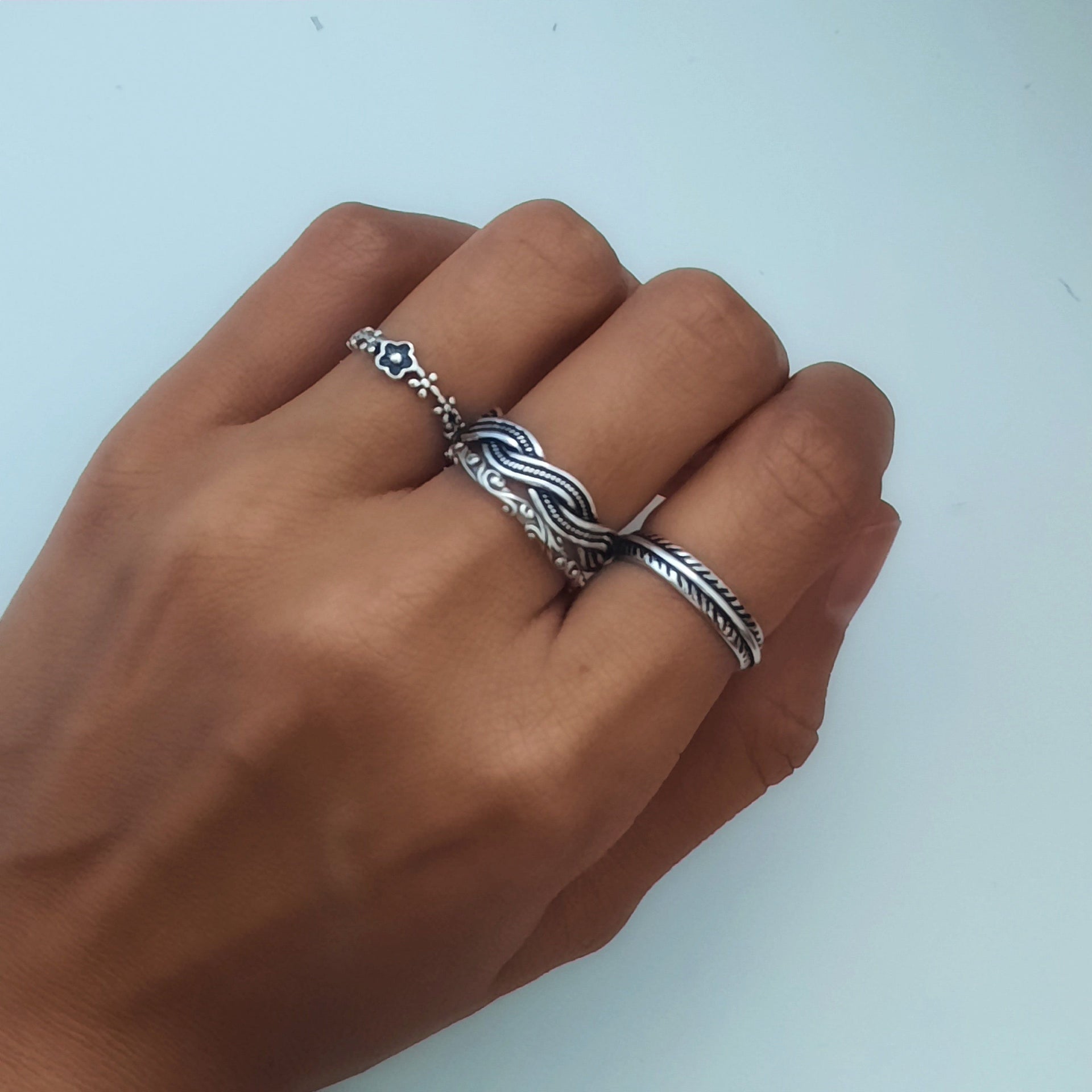 Ring aus echtem Silber langes Palmenblatt - Palmy Ringe KOOMPLIMENTS