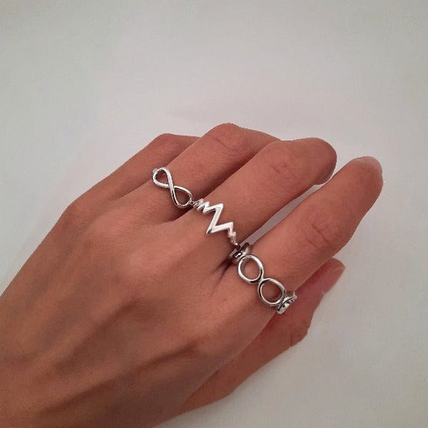 Ring aus Silber Elektrokardiogramm Ringe KOOMPLIMENTS