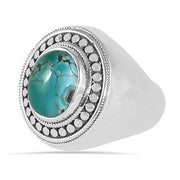 Ring aus Silber massiv mit türkisfarbenem Edelstein - Prana Ringe KOOMPLIMENTS