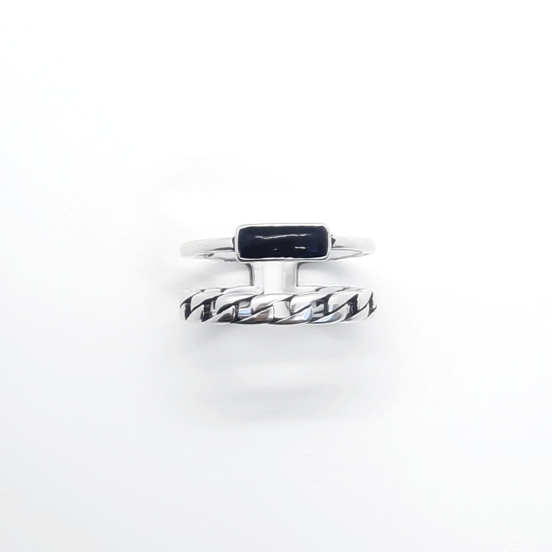 Ring für Frauen Silber Doppel Kette - Chain Ringe KOOMPLIMENTS