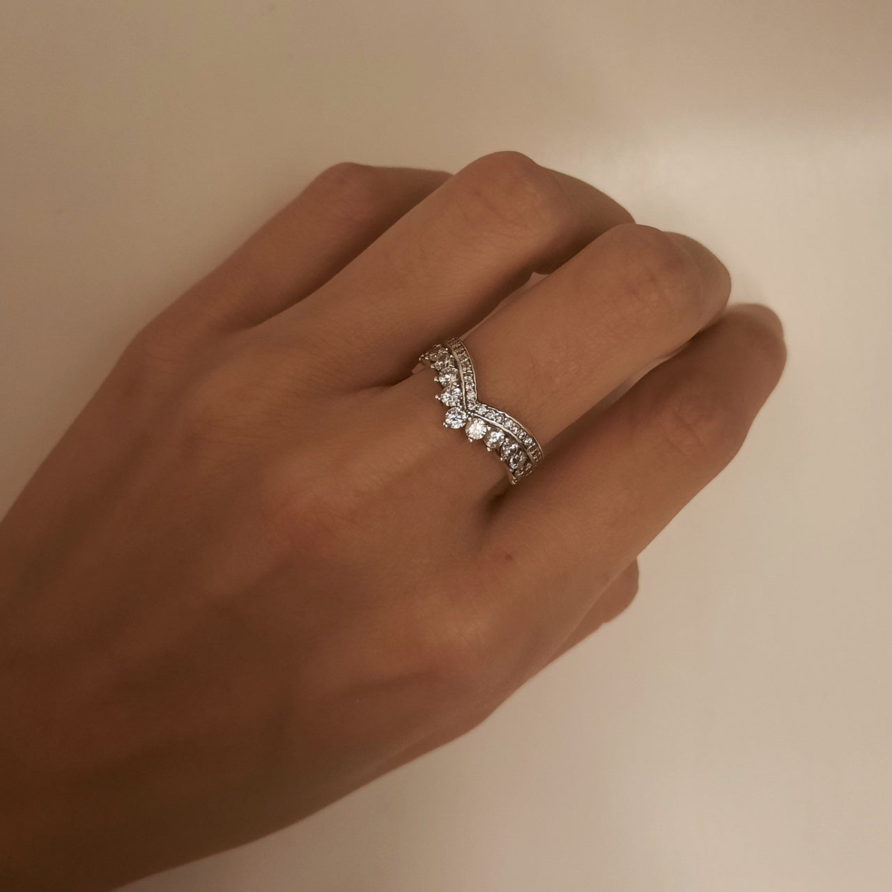 Ring in kronenform aus echtem Silber Ringe KOOMPLIMENTS