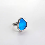 Ring mit blauem Kristall - Reflexion des Meeres Ringe KOOMPLIMENTS