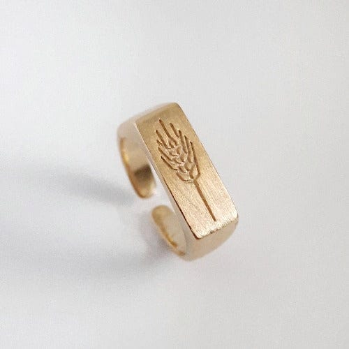 ring with engraved wheat ear, rings KOOMPLIMENTS