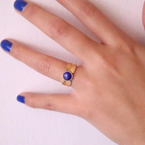 Ring vergoldet auf Sterlingsilber mit Edelstein Ringe KOOMPLIMENTS