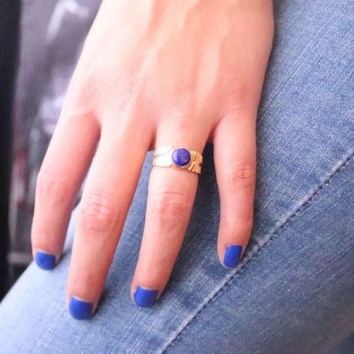Ring vergoldet auf Sterlingsilber mit Edelstein Ringe KOOMPLIMENTS