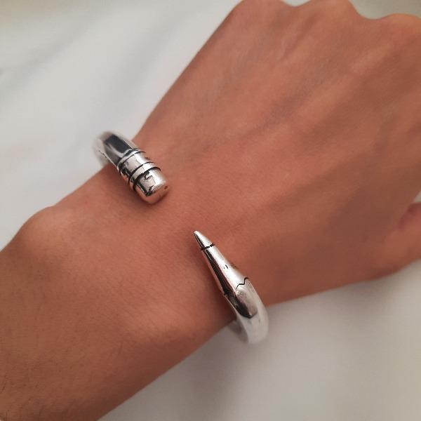 Robuster Armreif Silber - Bleistift Armband KOOMPLIMENTS