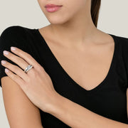 Robuster Ring mit quadratischem Swarovski-Kristall Ringe KOOMPLIMENTS