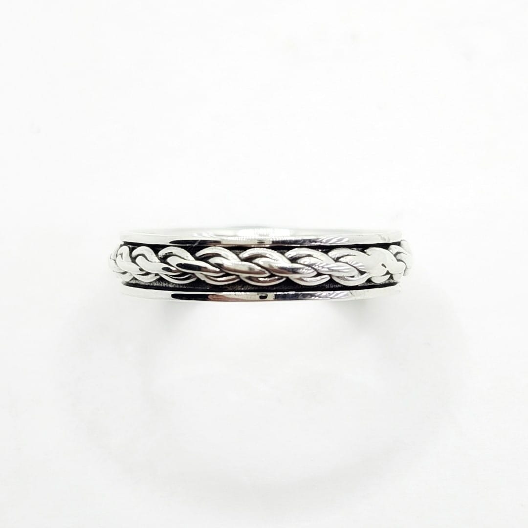 Rotierender Ring aus Silber - Nautisches Seil Ringe KOOMPLIMENTS