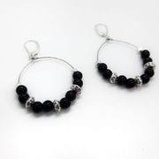 Runde Silber Ohrringe mit Obsidian Perlen - Maurisch Ohrringe KOOMPLIMENTS