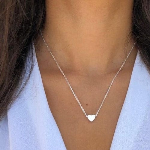 Schlichte Halskette mit Herz - Liebeskette Halsketten KOOMPLIMENTS