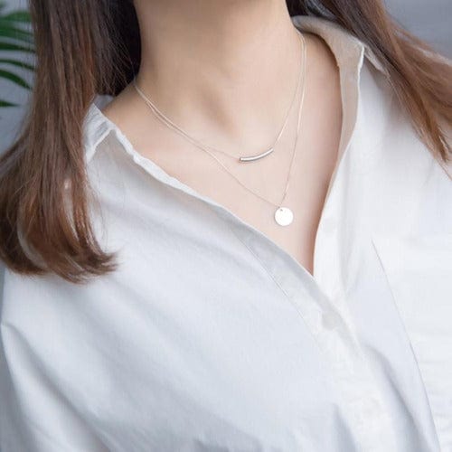 Schlichte und elegante Halskette aus echtem Silber - Aroa Halsketten KOOMPLIMENTS