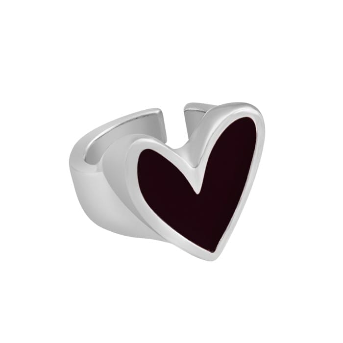 Schwarzer Herz Ring - PURO AMOR Ringe KOOMPLIMENTS