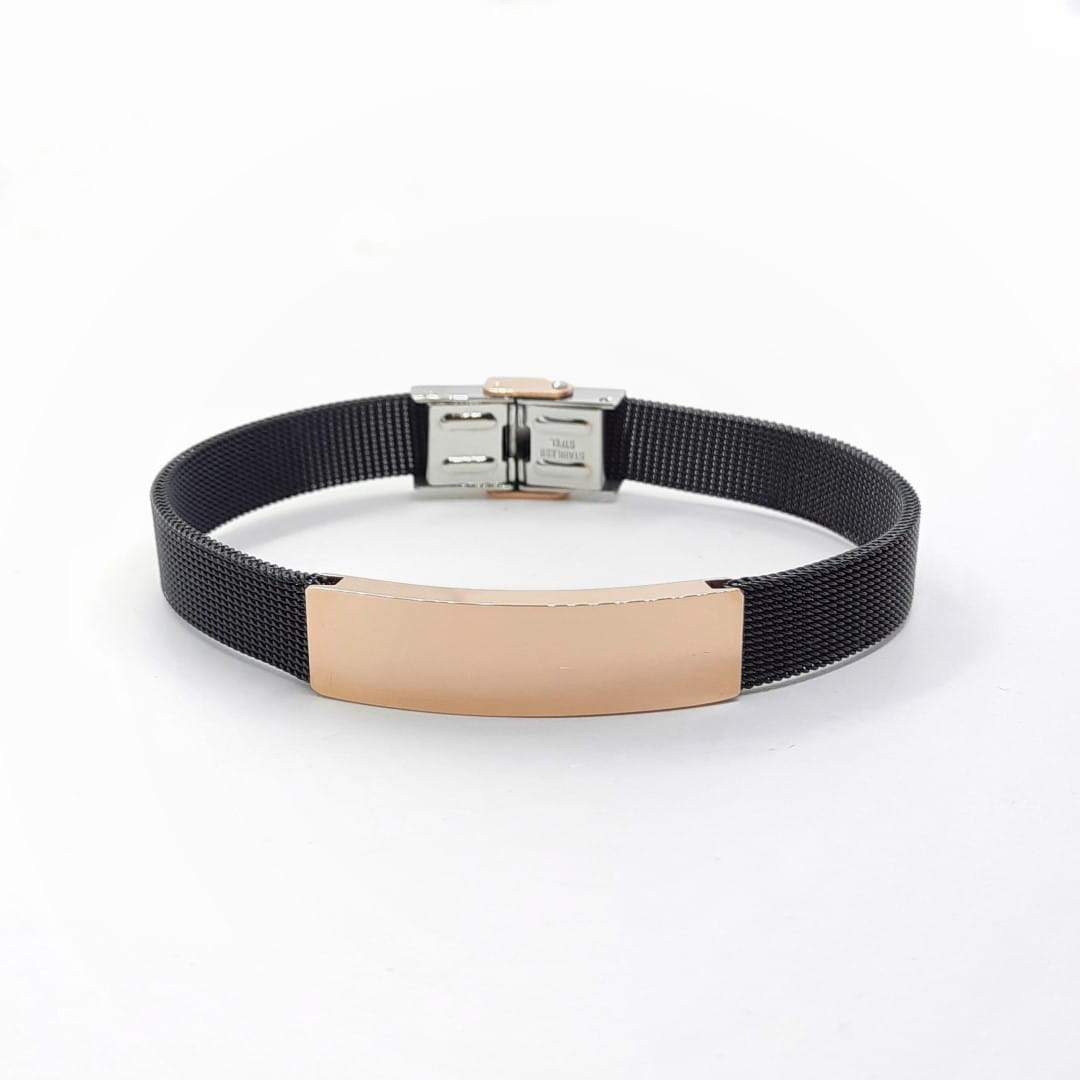Schwarzes Armband für Herren -  Semplice Armband Herren KOOMPLIMENTS