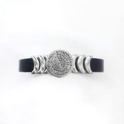 Schwarzes Leder Armband - Phaistos Armband KOOMPLIMENTS