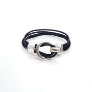 Schwarzes Leder Armband Silber - Cinturon Armband KOOMPLIMENTS